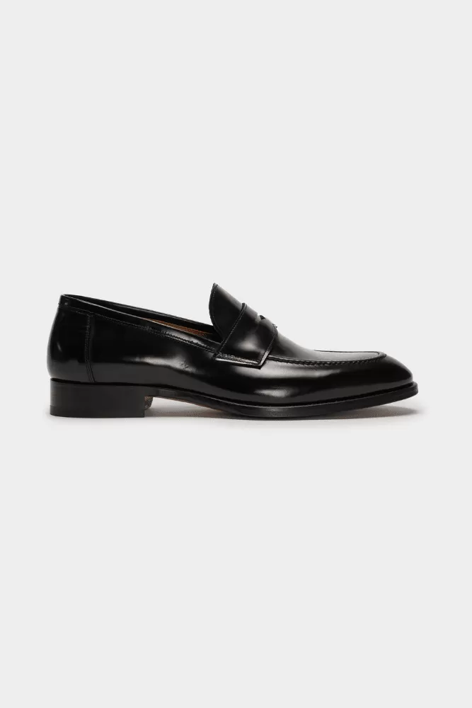 124 x Godwin Charli Loafer - Black High Shine Italian Nappa Leather