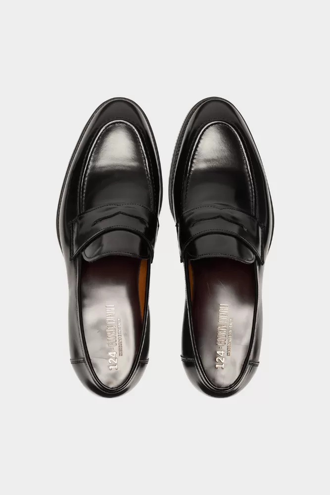 124 x Godwin Charli Loafer - Black High Shine Italian Nappa Leather