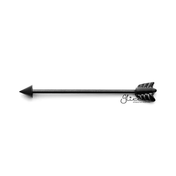 14GA Surgical Steel Arrow Industrial Barbells - Black