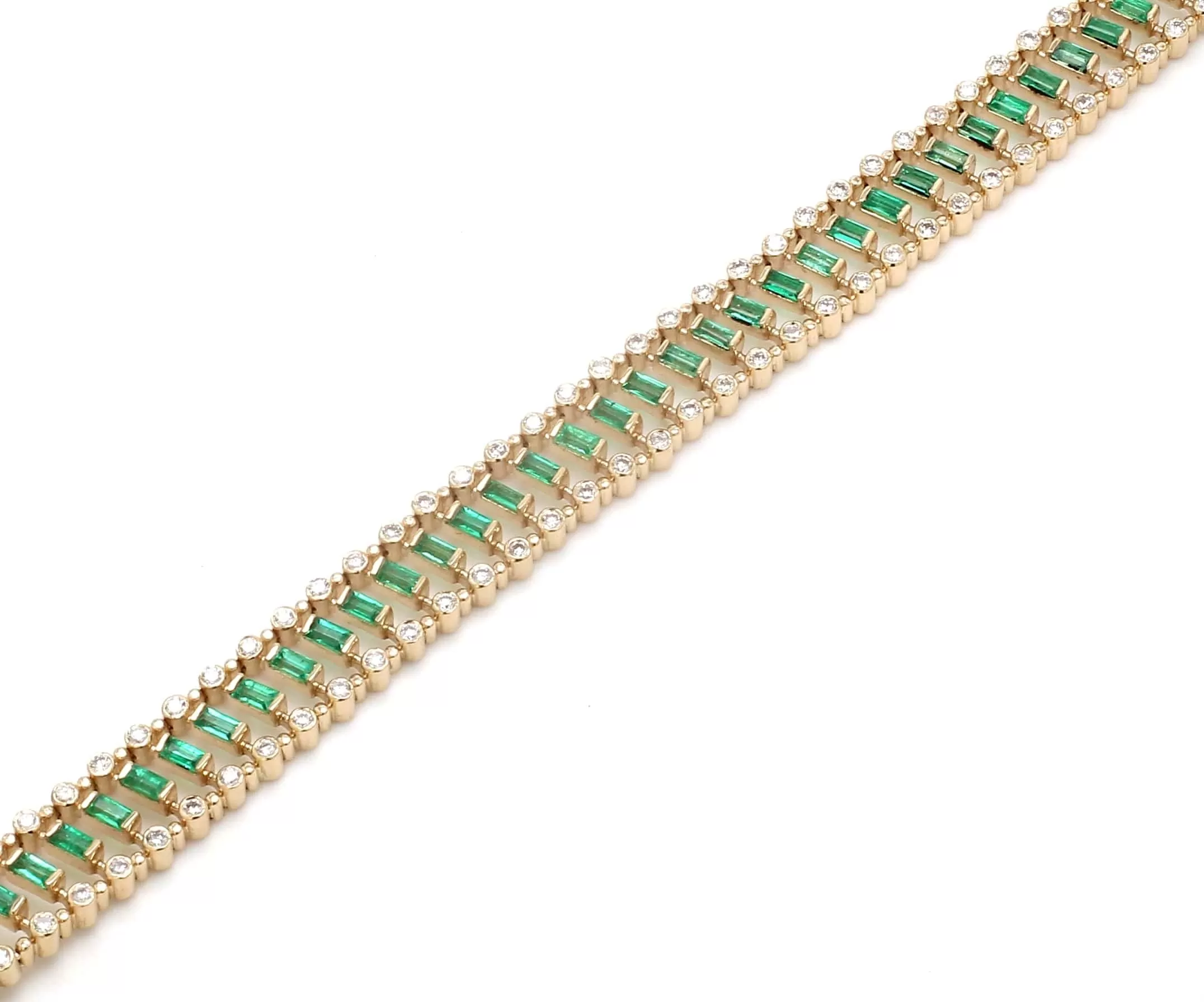 14K & 18K Gold Emerald Baguette Bracelet