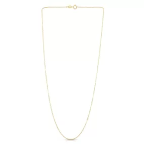 14K Gold 1.1mm Diamond Cut Cable Chain