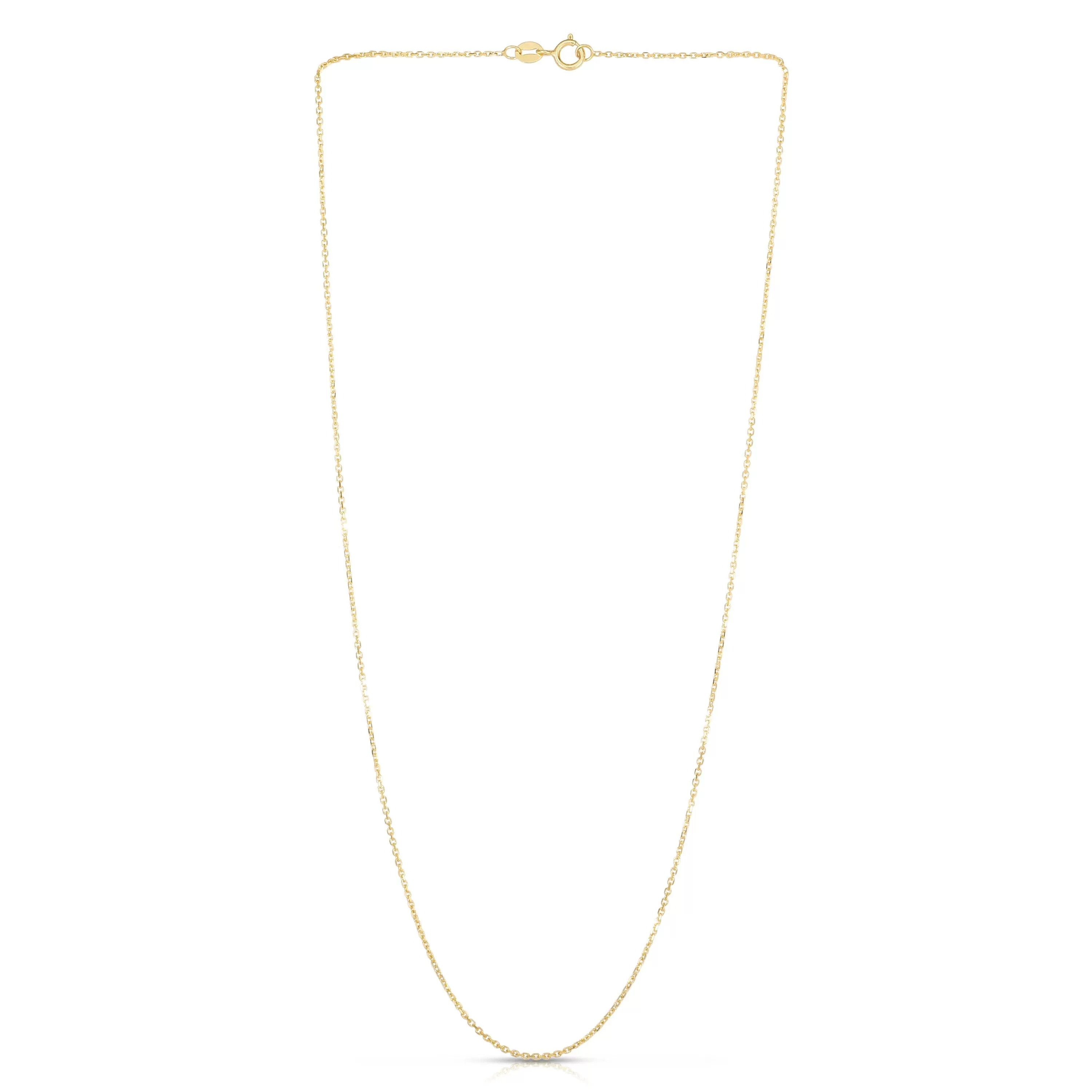 14K Gold 1.1mm Diamond Cut Cable Chain