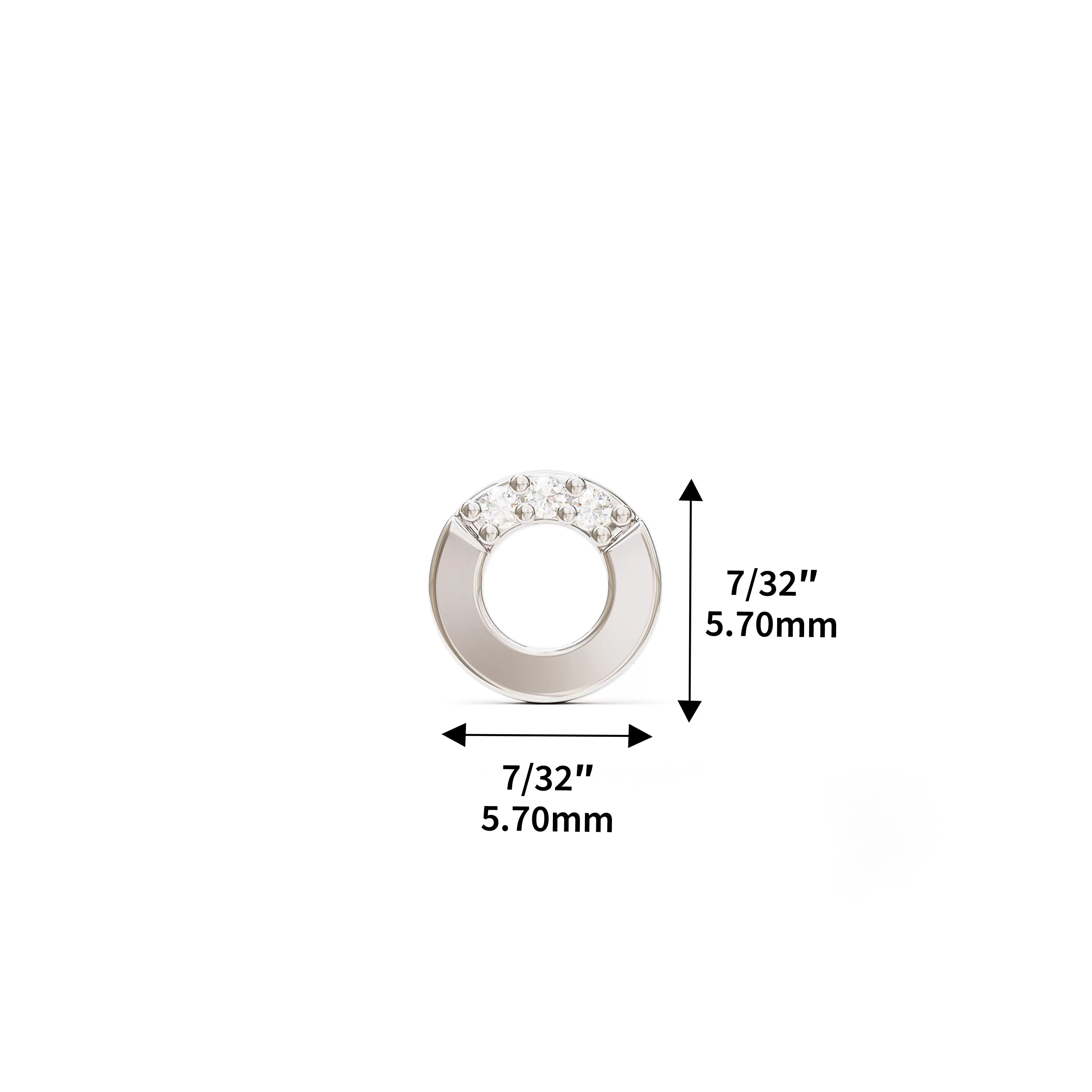 14K Gold Diamond Open Circle Stud