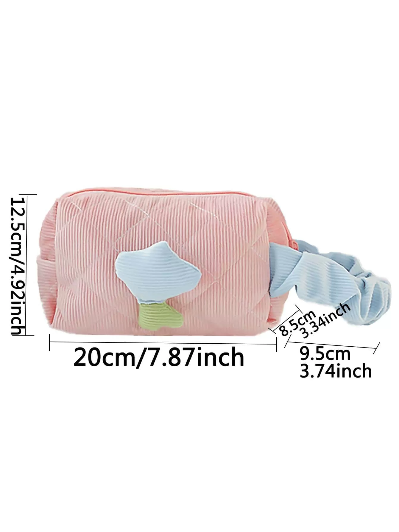 1pc Polyester Cosmetic Organizer, Modern Flower Decor Portable Cosmetic Storage Bag For Travel