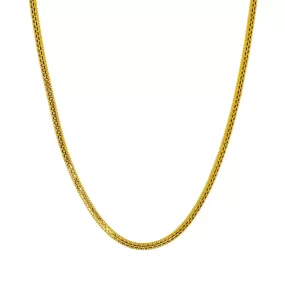 22K Yellow Gold Flat Chain W/ Anchor & Ball Bead Links, 20 Inches