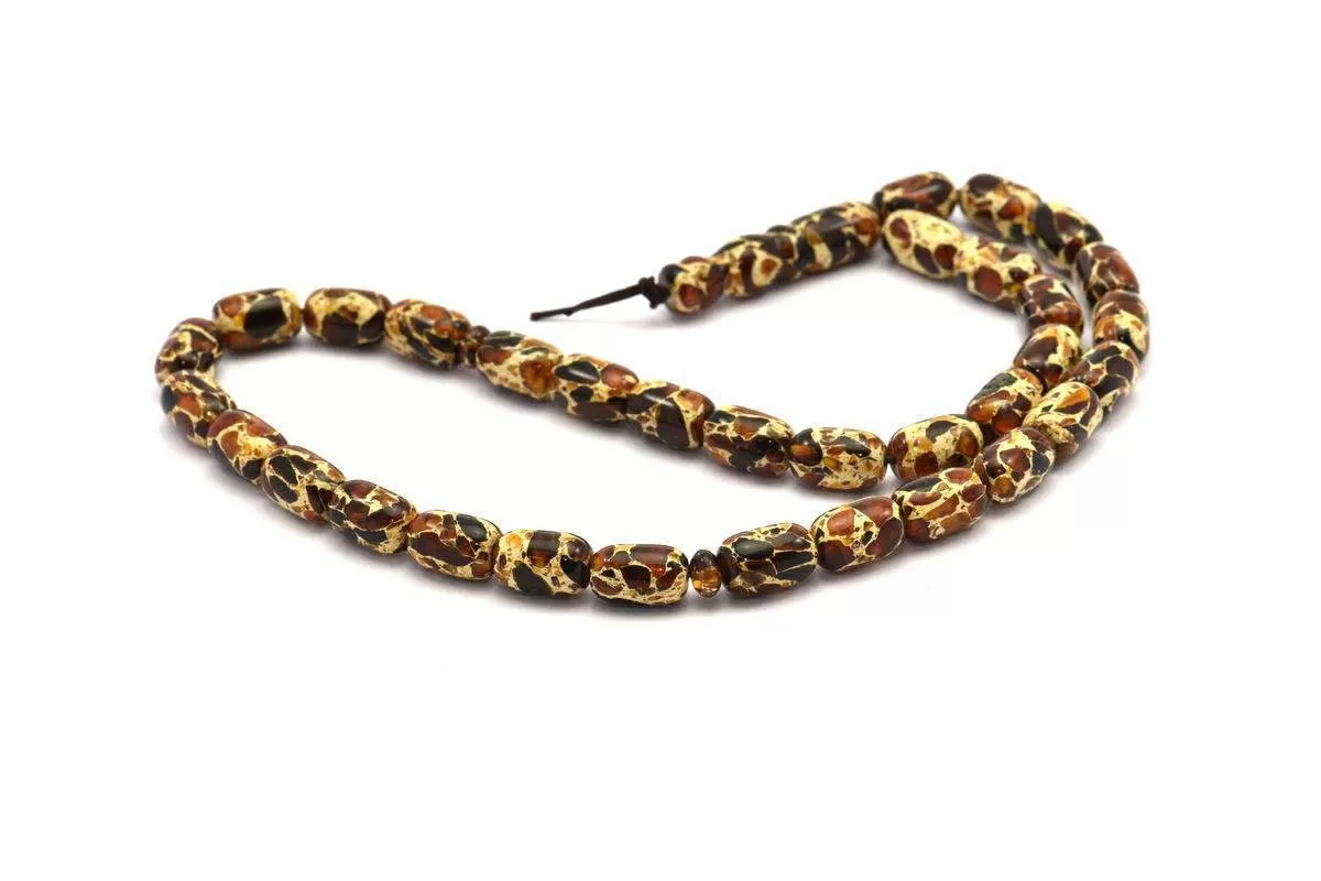 33 Pieces Amber Rosary (11x7mm) T094