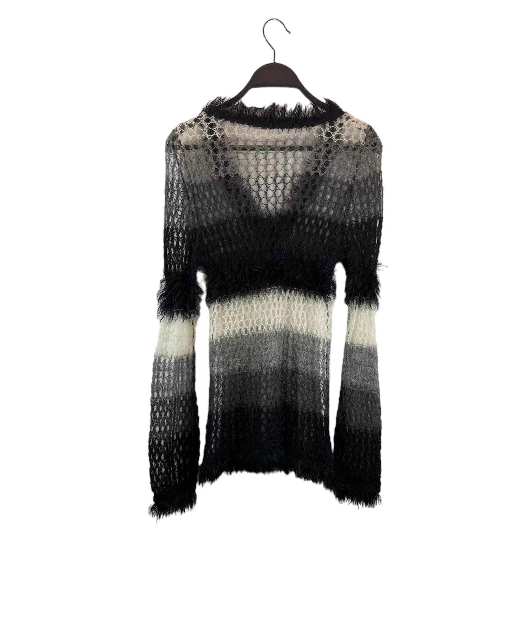 5351 POUR LES FEMMES/Sweater/OS/Stripe/Mohair/BLK/3470040002