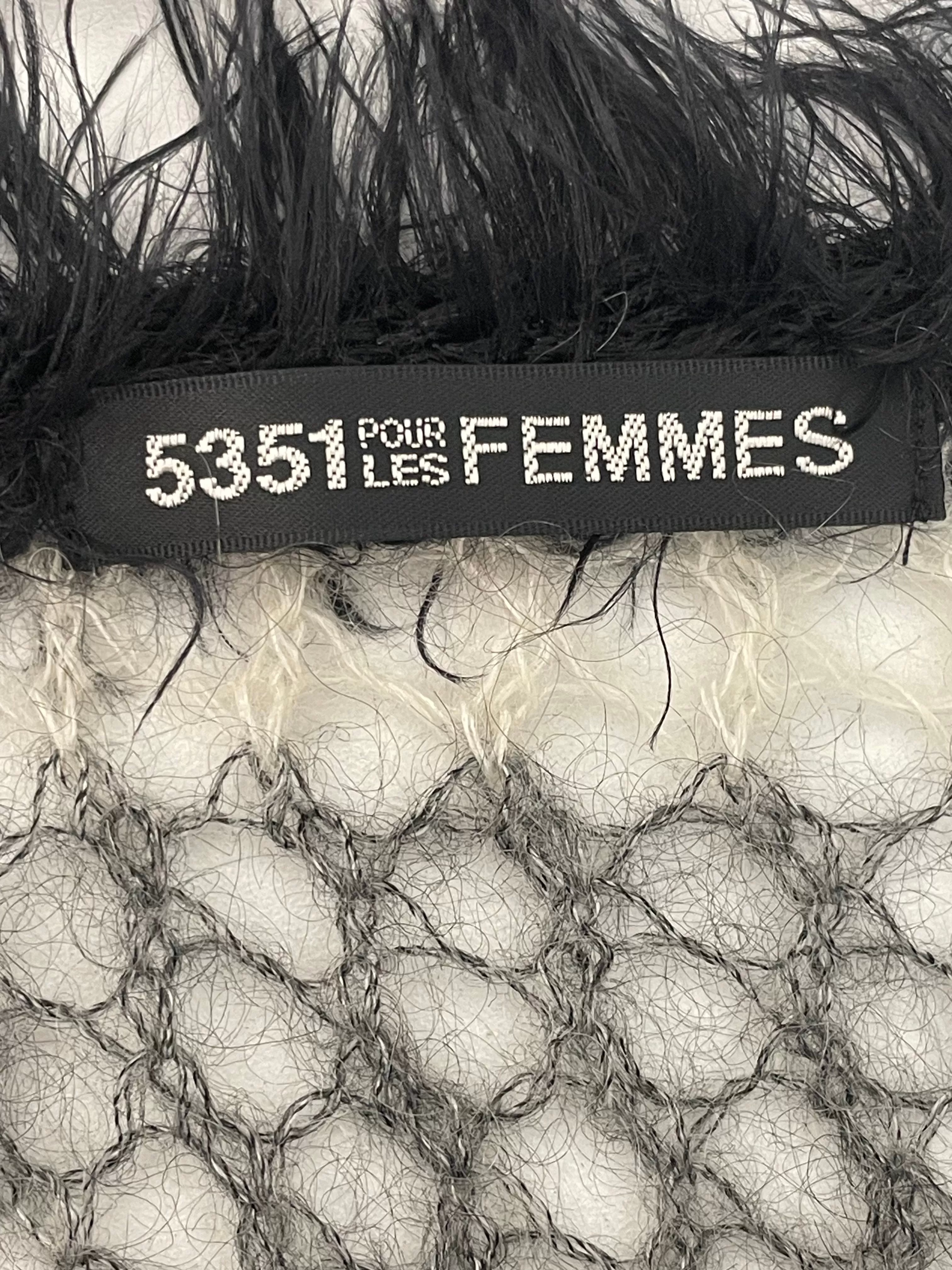 5351 POUR LES FEMMES/Sweater/OS/Stripe/Mohair/BLK/3470040002