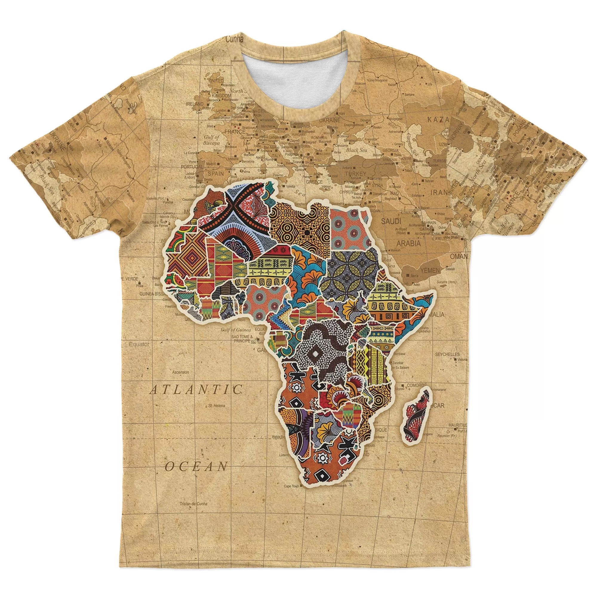 Africa On World Map T-shirt and Shorts Set