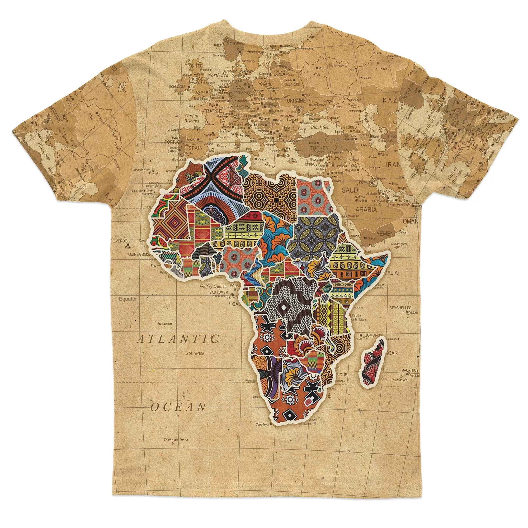 Africa On World Map T-shirt and Shorts Set