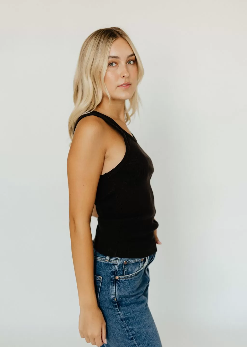 AGOLDE Poppy Tank Top in Black