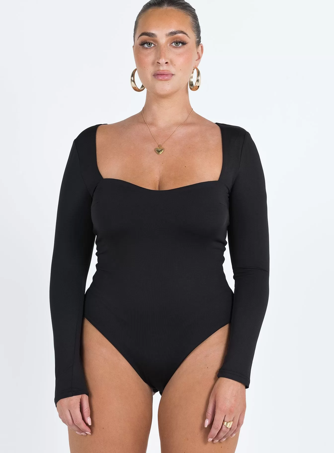 Alberta Long Sleeve Bodysuit Black