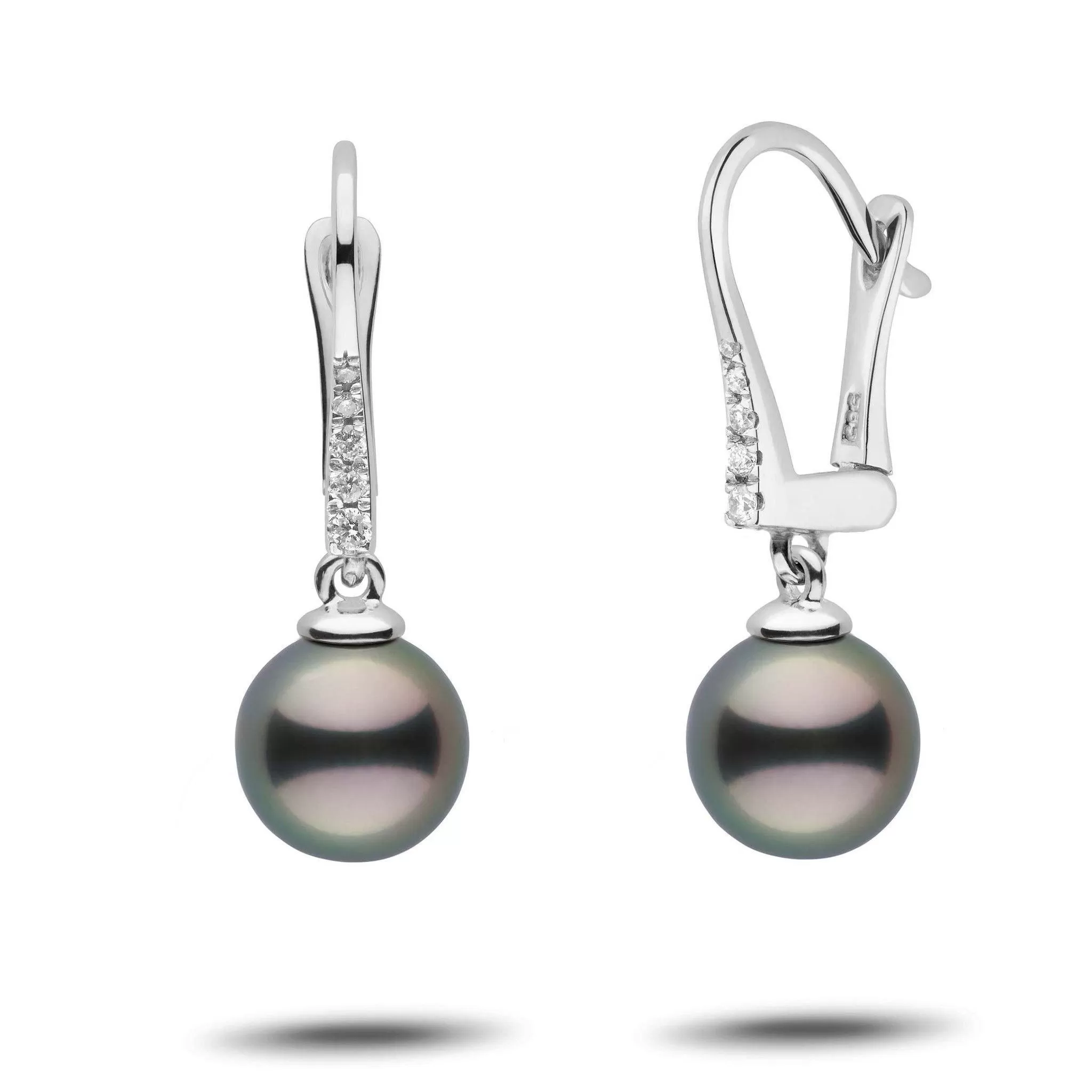 Allure Collection Tahitian 8.0-9.0 mm Pearl & Diamond Dangle Earrings