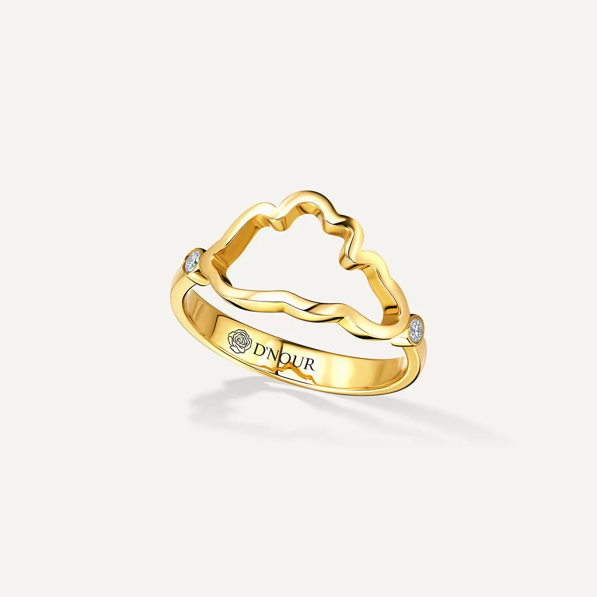 Allusia Love Minimal 18K Gold Ring w. Diamonds