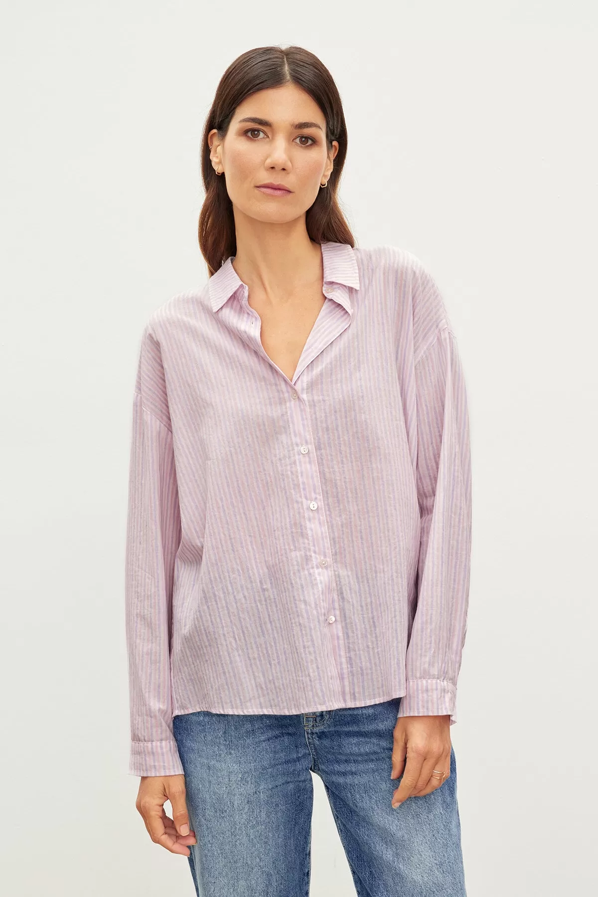 ASHLYN STRIPED BUTTON-UP SHIRT