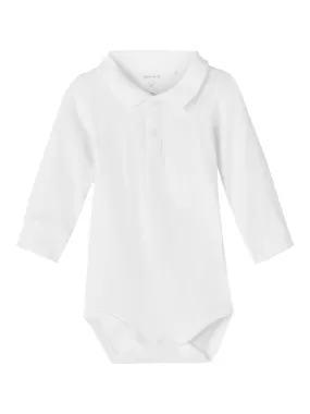 Baby Boy Long Sleeve Bodysuit - White