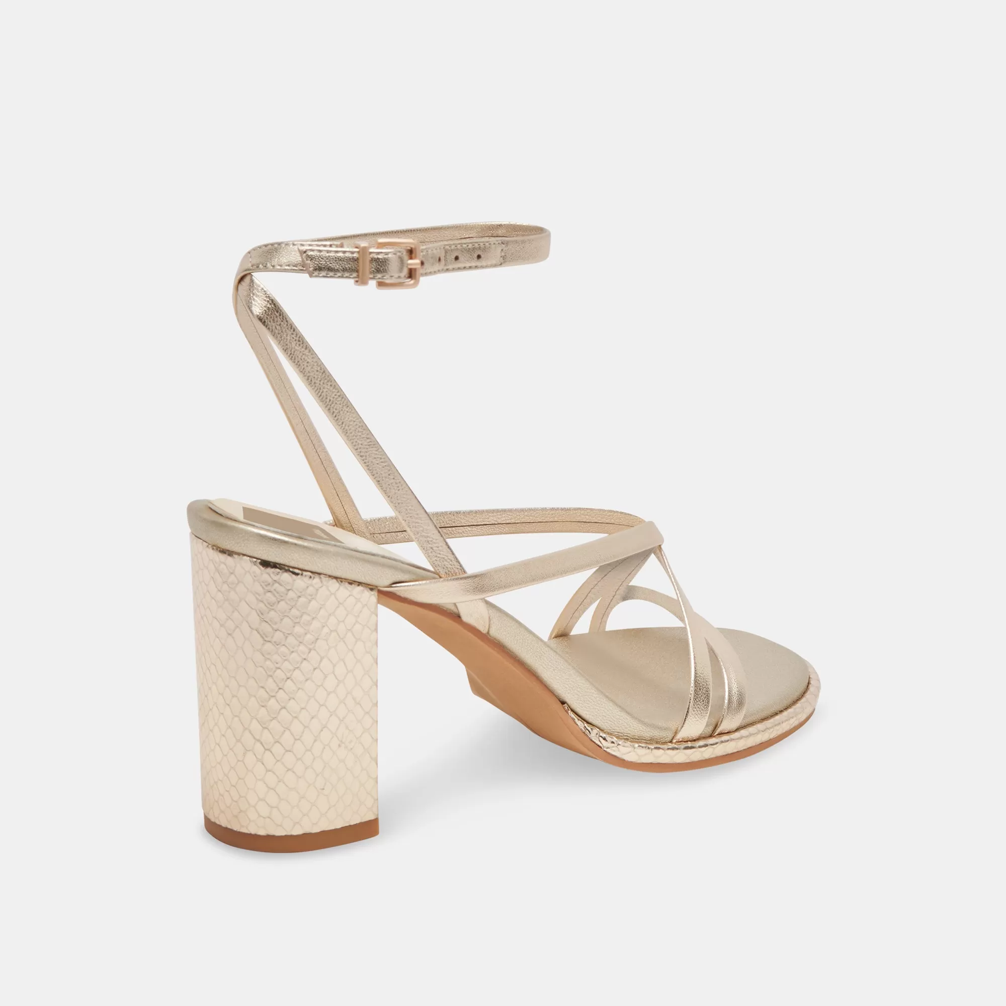 BARLY HEELS LIGHT GOLD METALLIC LEATHER