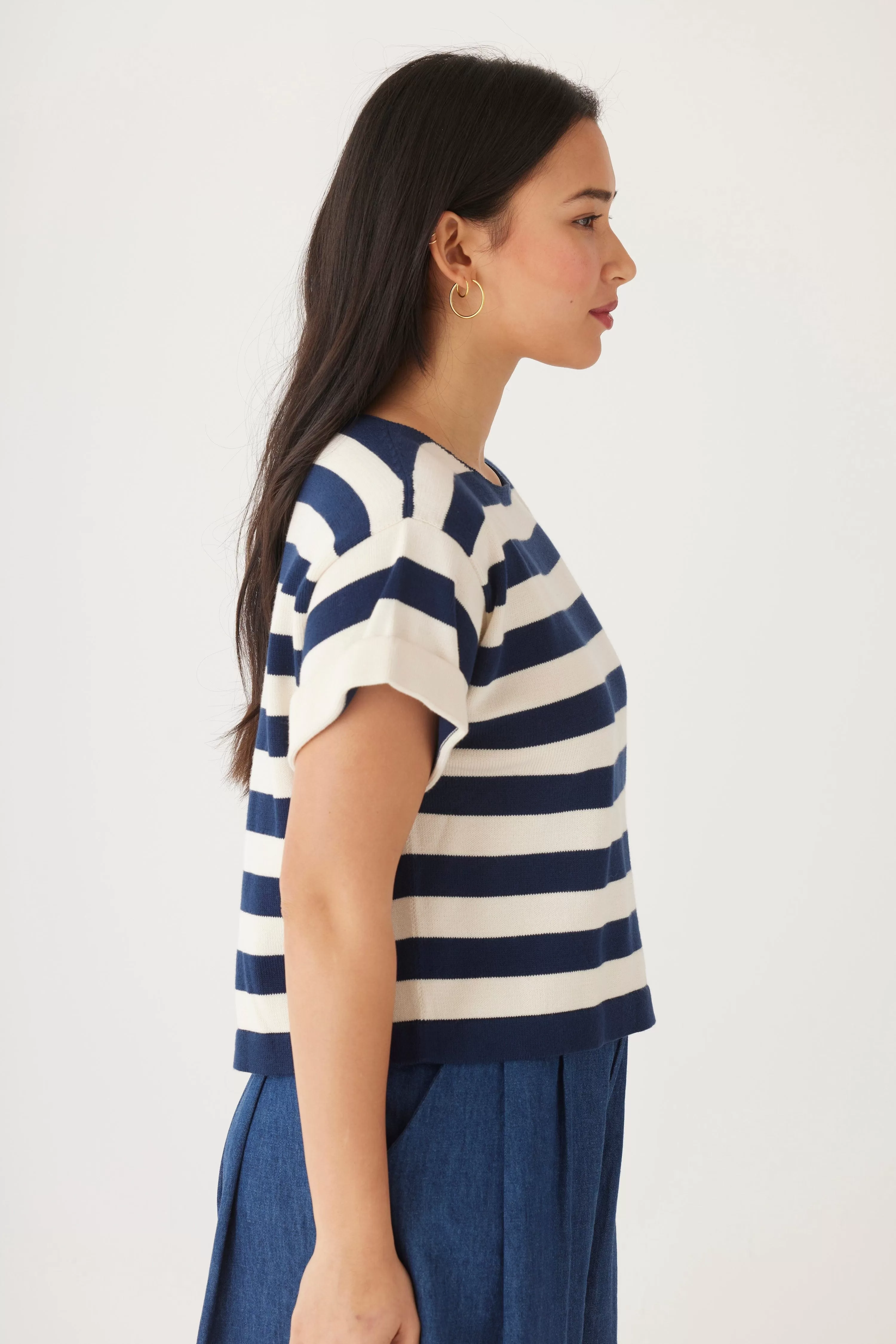 Belle Stripe Tee Pima Cotton Knit