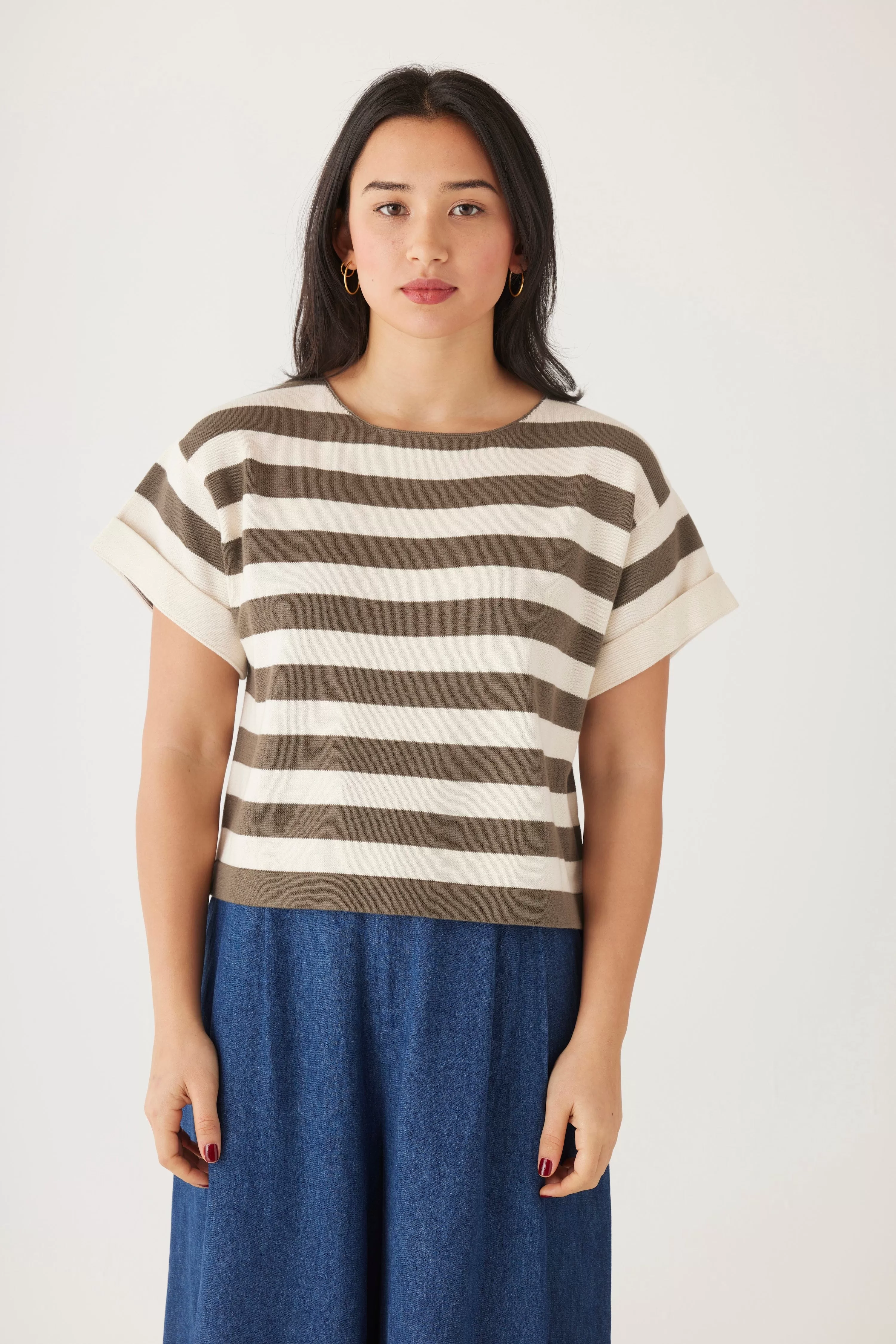 Belle Stripe Tee Pima Cotton Knit