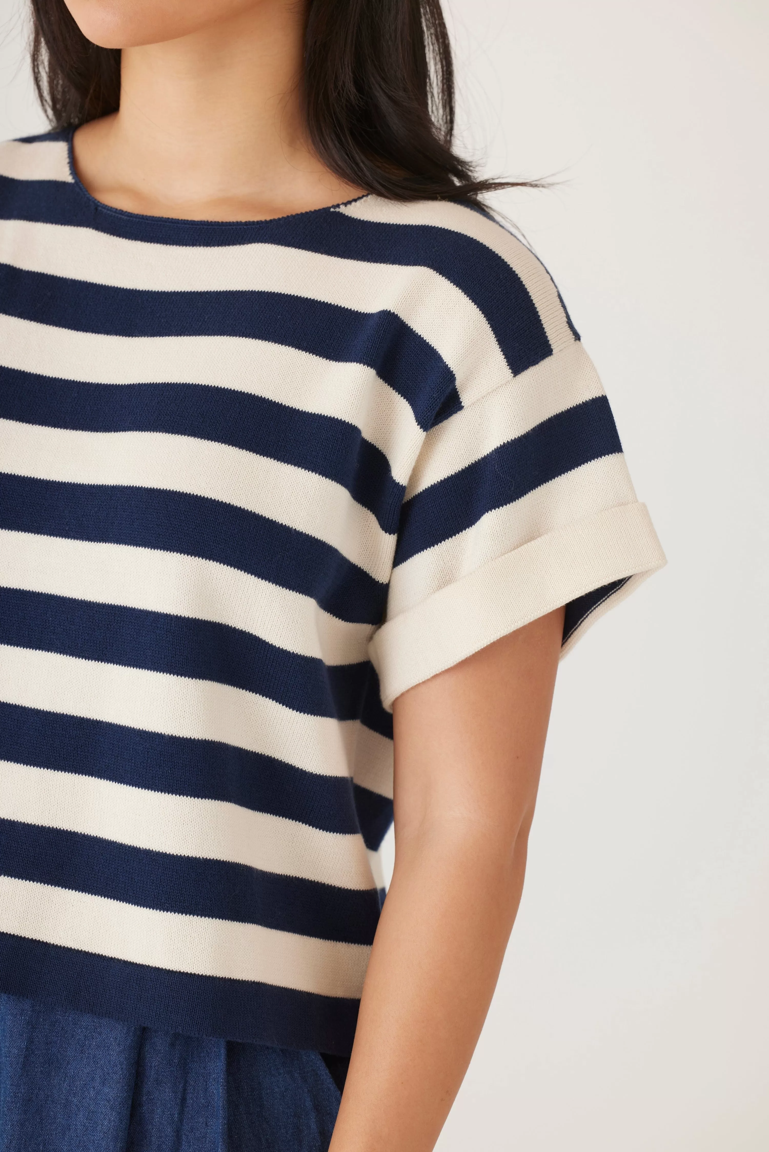 Belle Stripe Tee Pima Cotton Knit