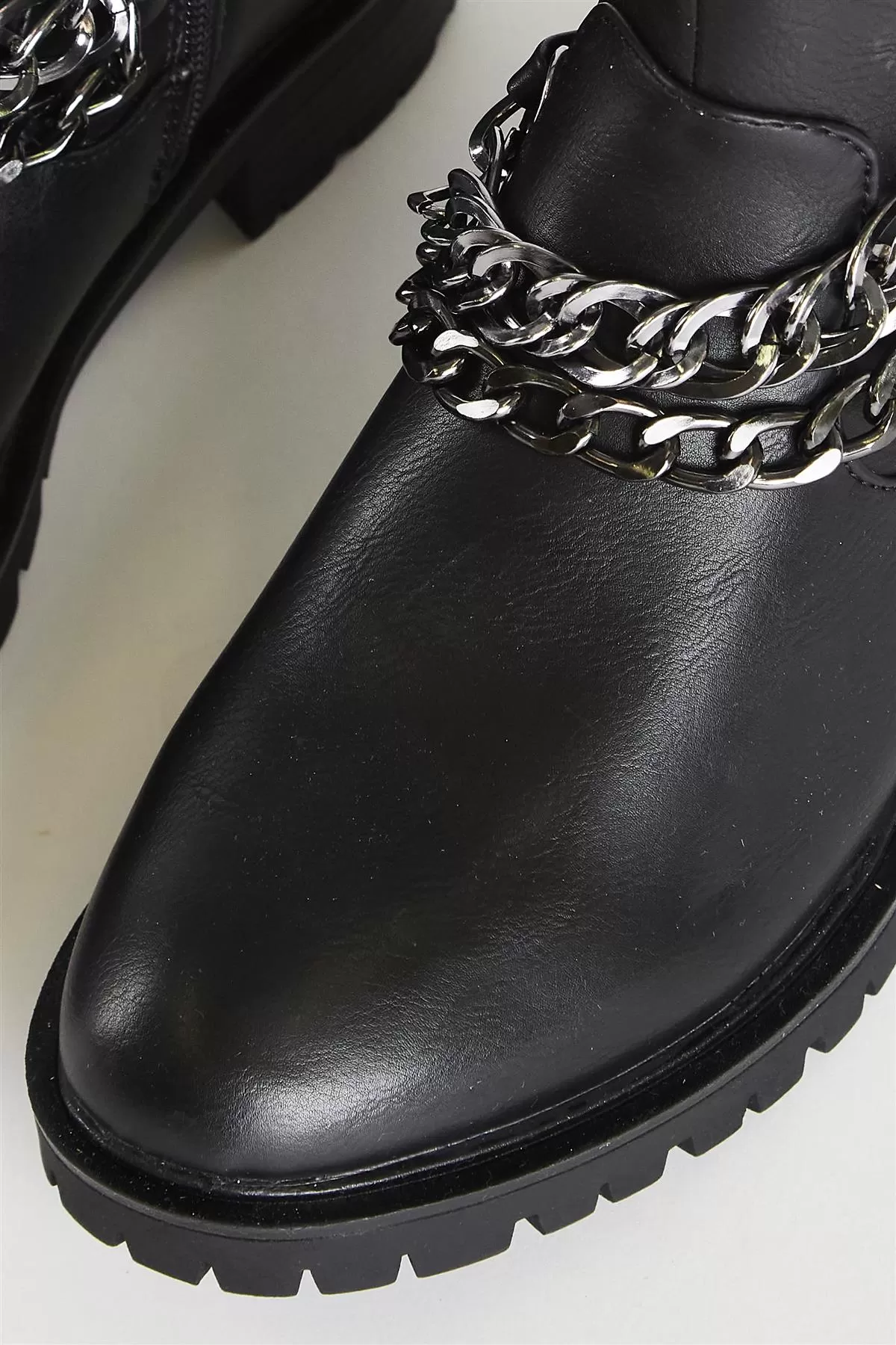 Black Chain Ankle Boot Ankle Boot-Boot