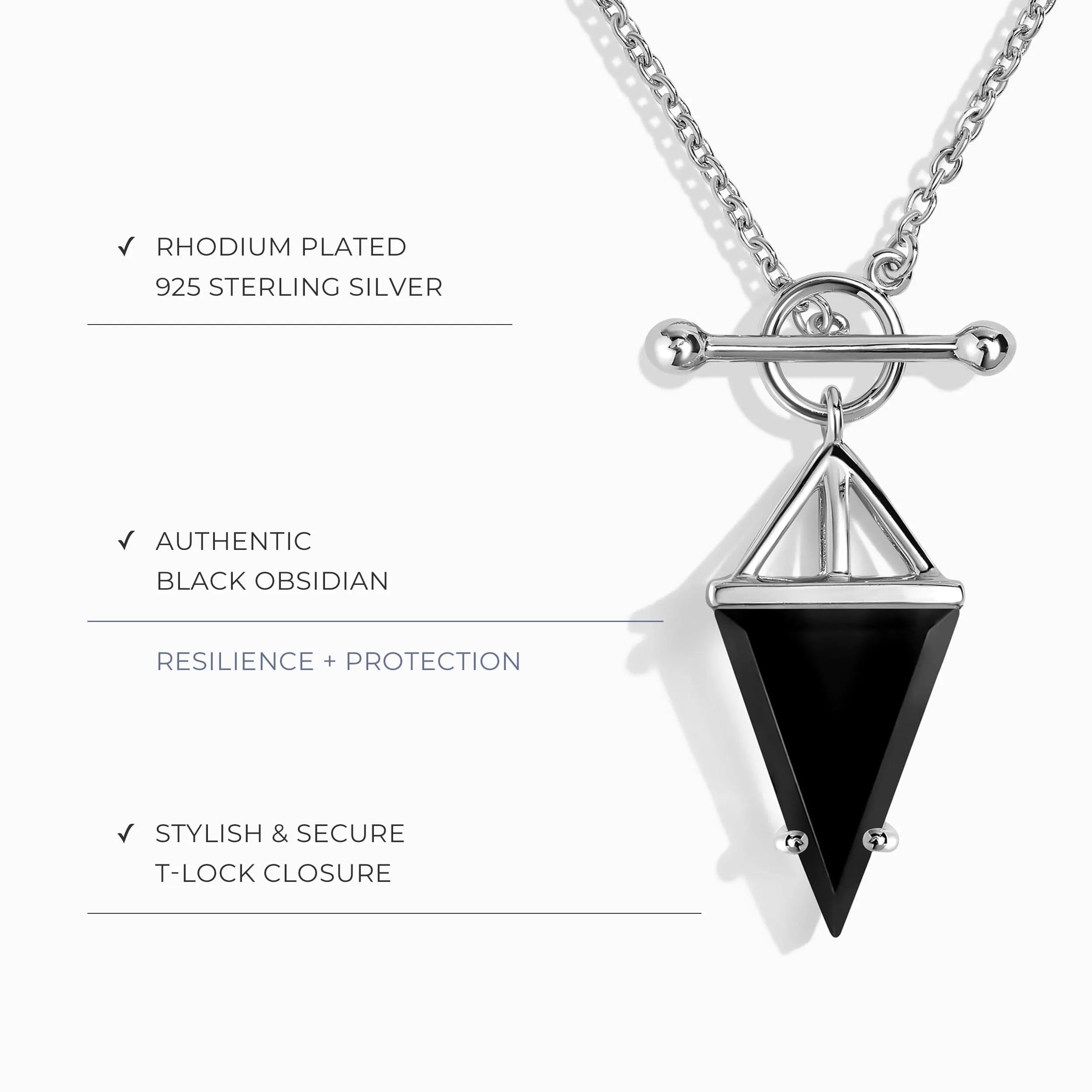 Black Obsidian Necklace - Heroine T Lock