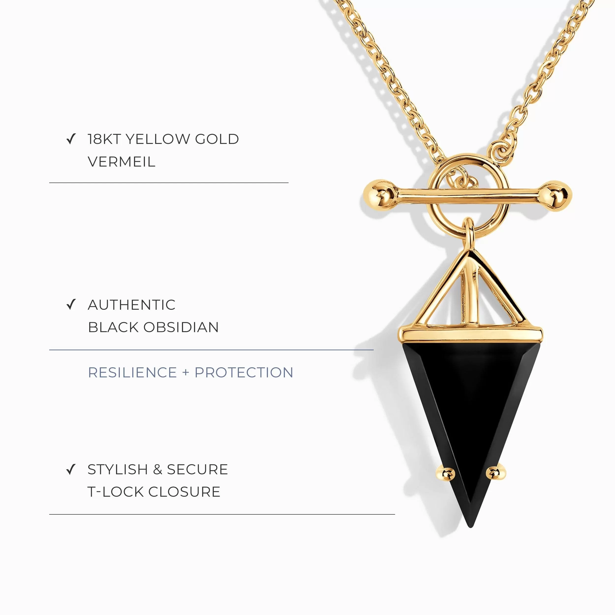 Black Obsidian Necklace - Heroine T Lock