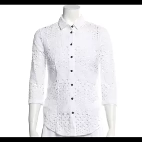 Burberry WhiteEyelet w Cami Blouse