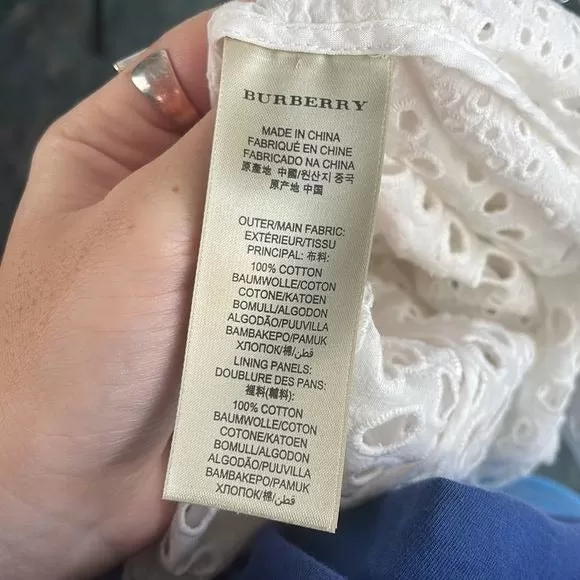 Burberry WhiteEyelet w Cami Blouse