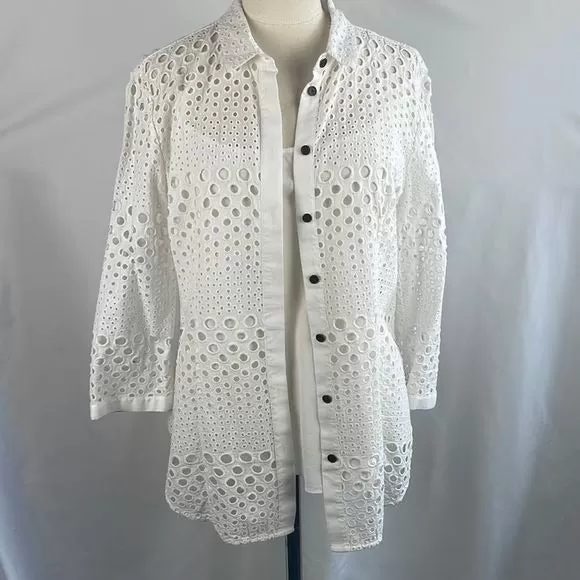 Burberry WhiteEyelet w Cami Blouse