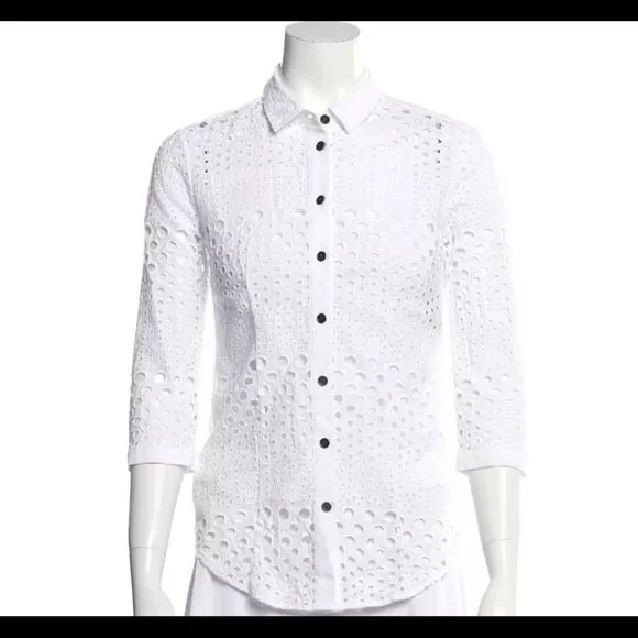 Burberry WhiteEyelet w Cami Blouse