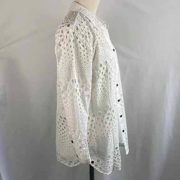 Burberry WhiteEyelet w Cami Blouse