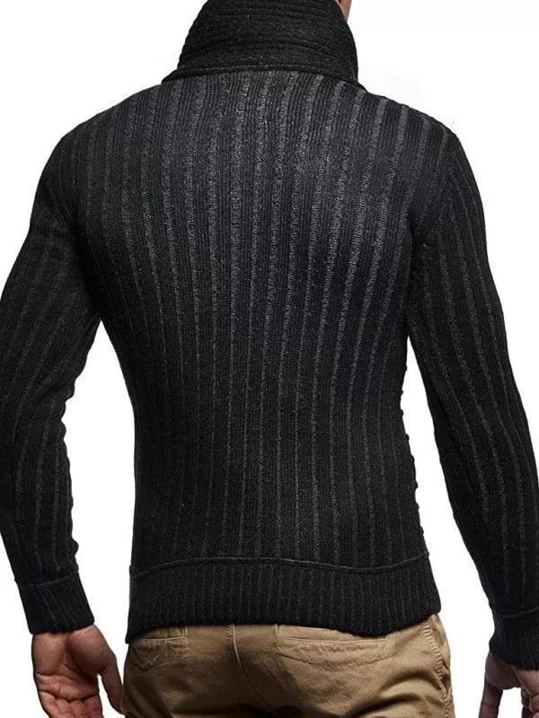 Buttoned Loose Men Turtleneck Sweater