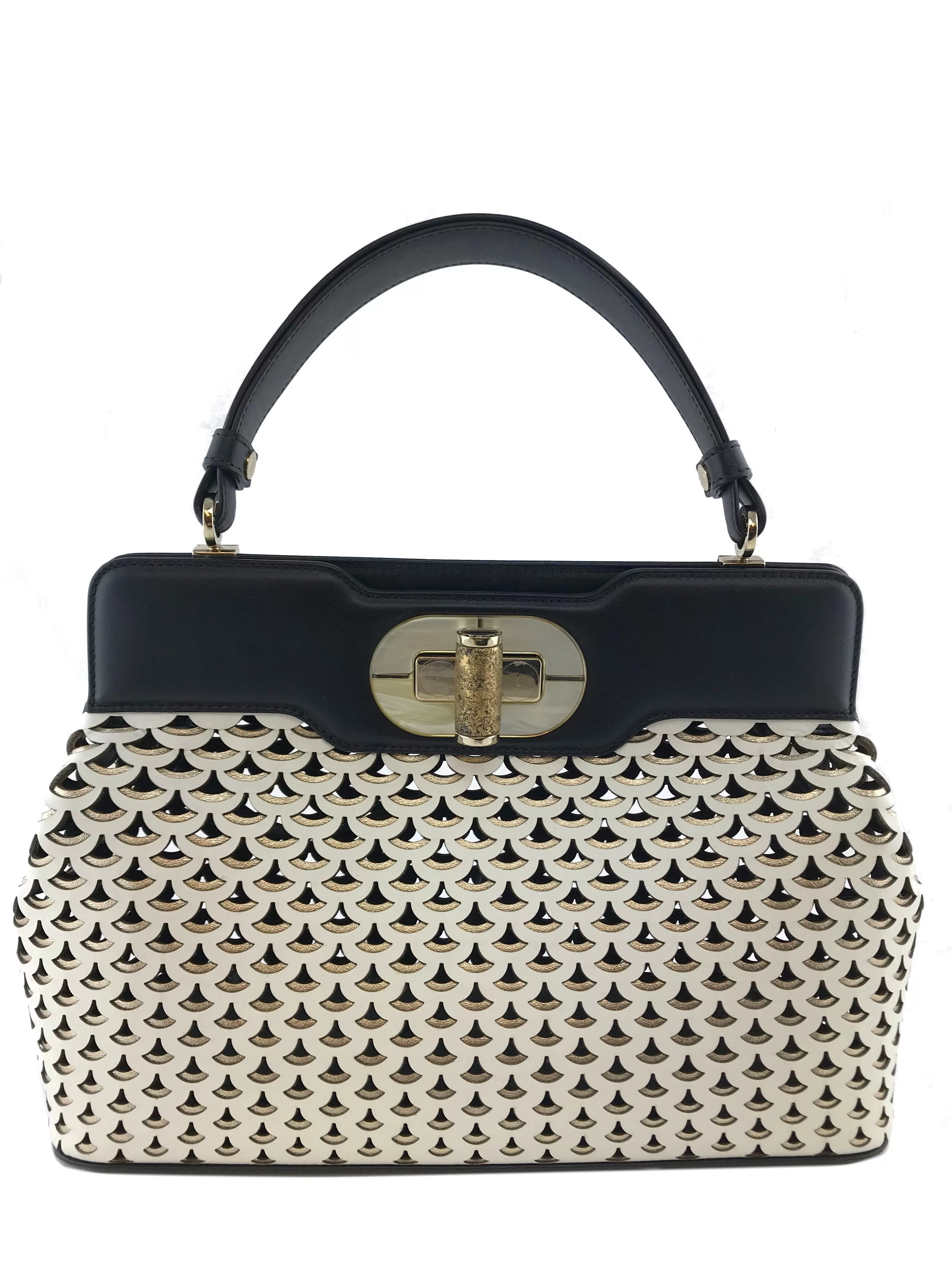 Bvlgari Isabella Rossellini Perforated Leather Tote Bag