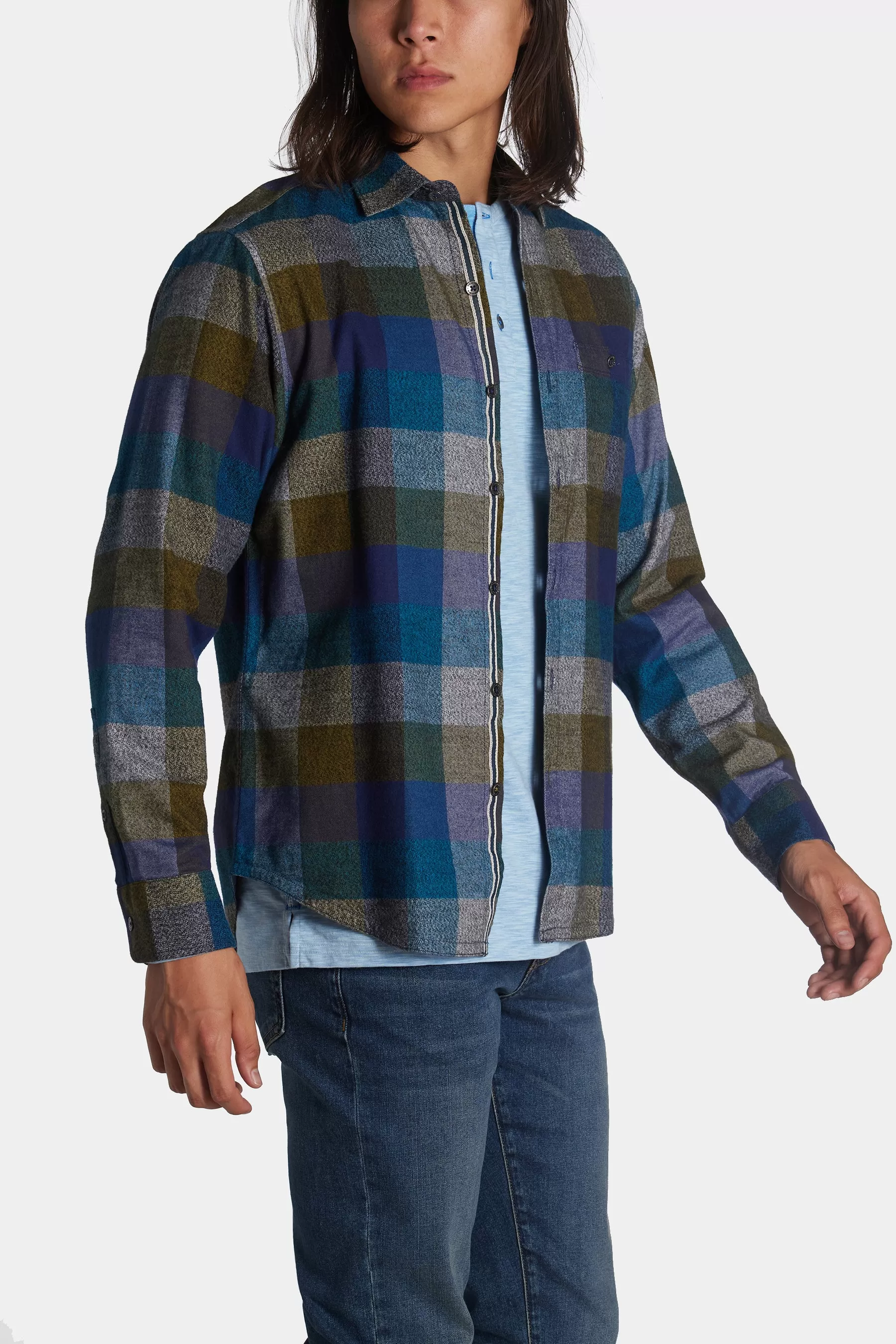 Canyon Beach Bonfire Check Flannel Shirt