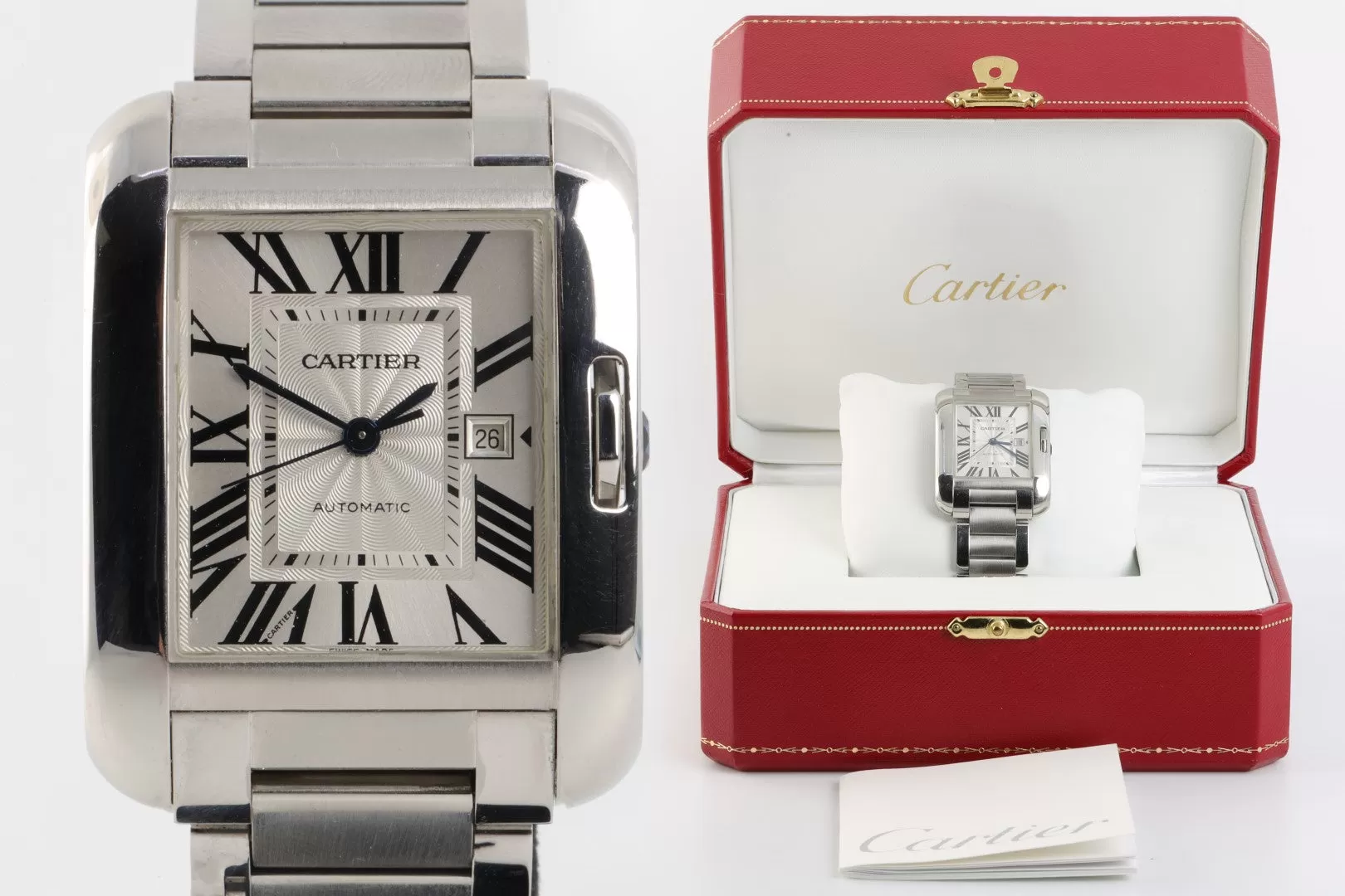 Cartier Tank Anglaise 3511 Stainless Steel 30mm Ladies Watch (Original Box)