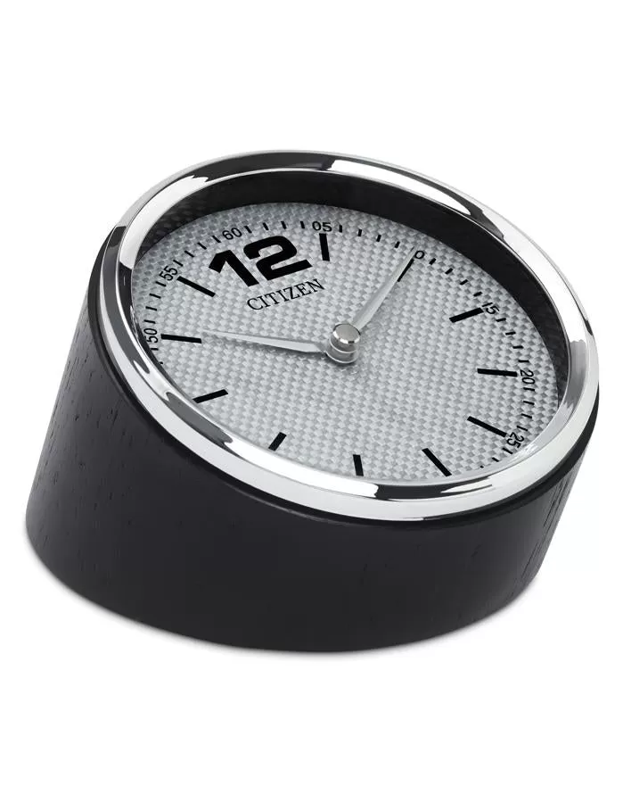 Citizen Decorative Accents Black Wood Desk Clock - Silver-Tone Dial