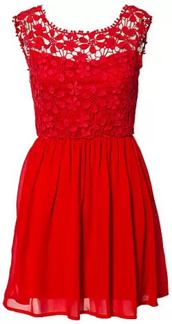 Crochet Babydoll Dress Red