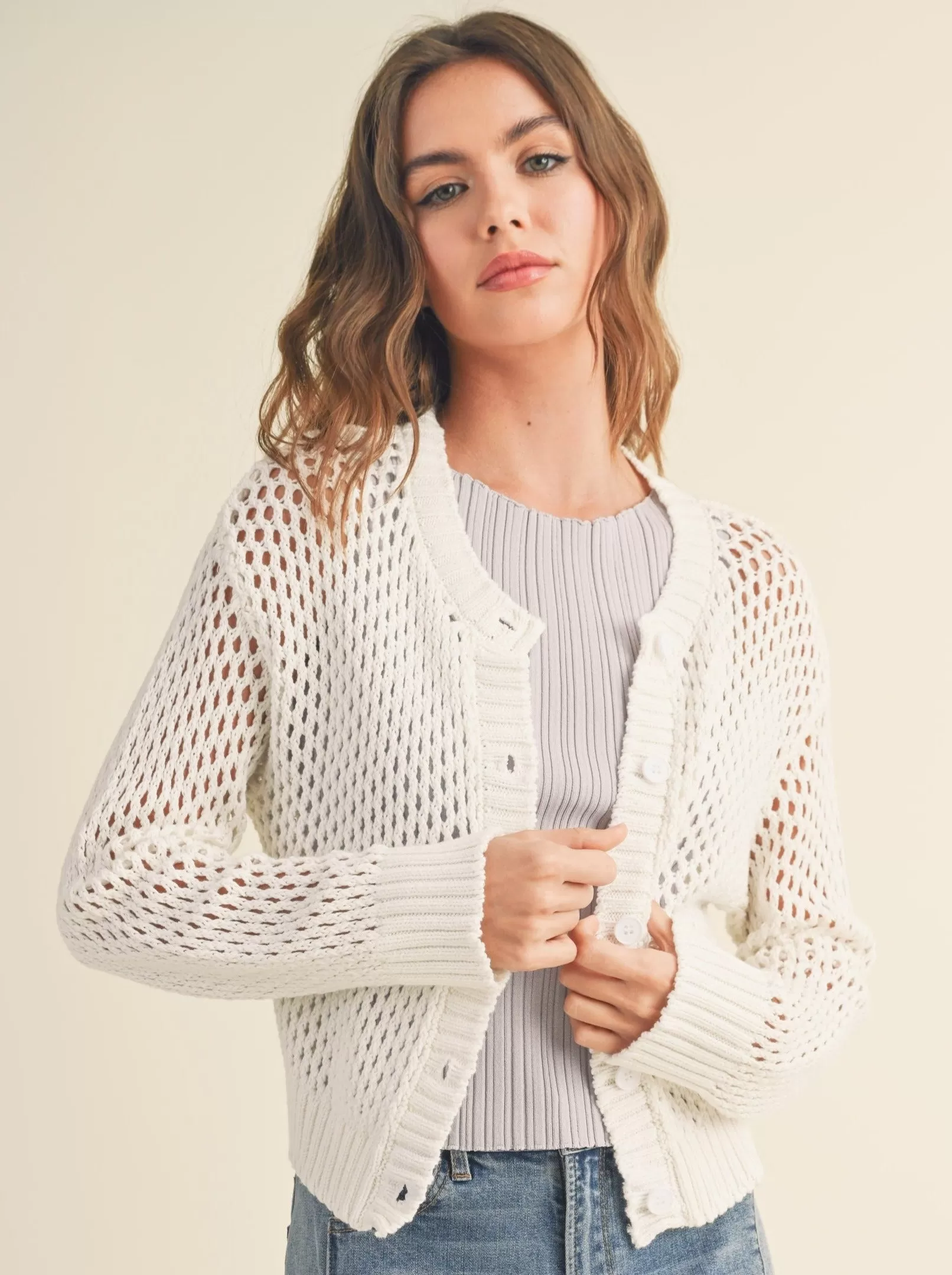 Crochet Button Down Cardigan