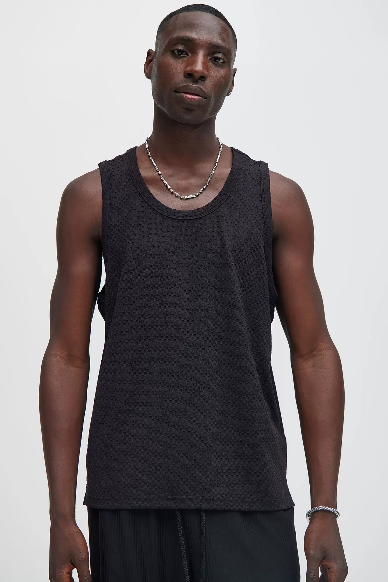 Croydon Textured Relaxed Tank - Black