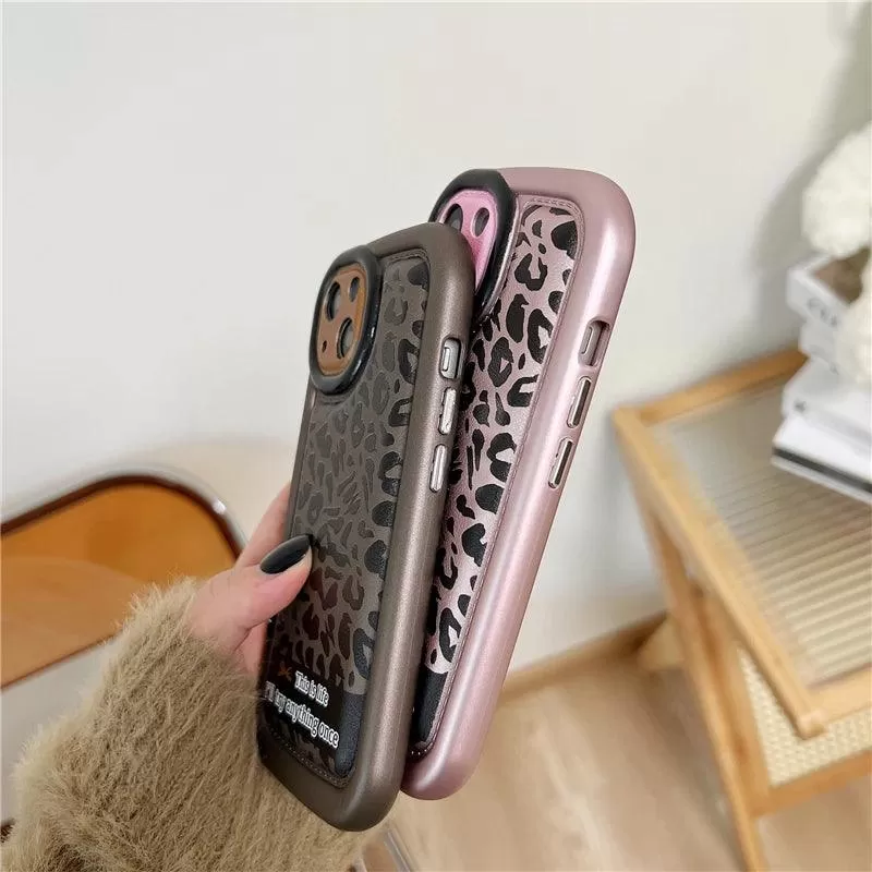 Cute Leopard Print Phone Case for iPhone 15 Pro Max, 14, 13, 12