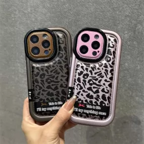 Cute Leopard Print Phone Case for iPhone 15 Pro Max, 14, 13, 12