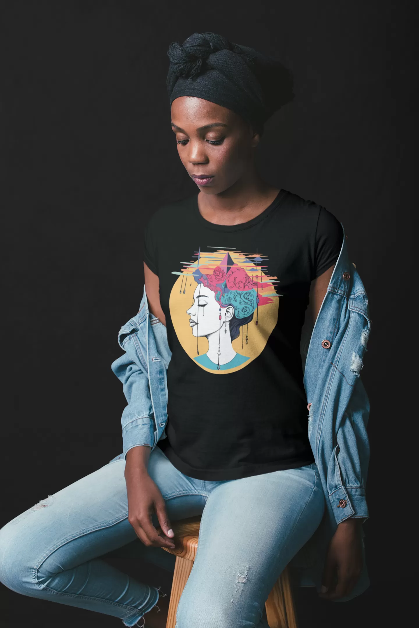 Damen T-Shirt mit Mental Health Motiv "Wirrwarr"