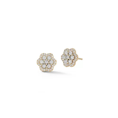 Dana Rebecca Designs - Ava Bea - Flower Studs with Diamonds, Yellow Gold