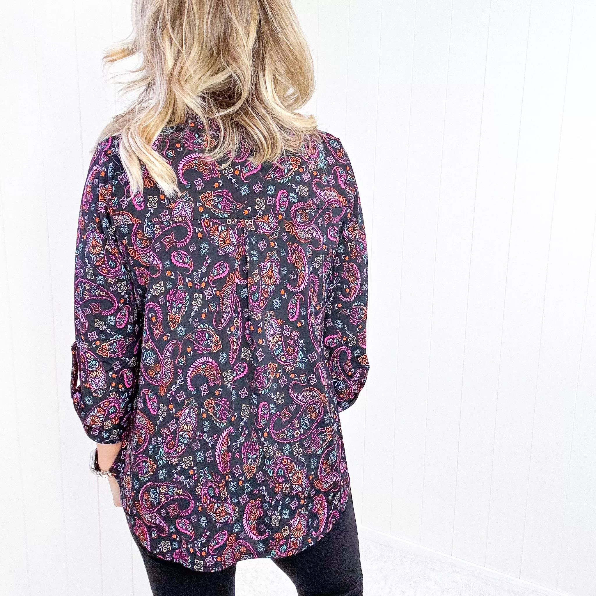 Dear Scarlett Black Paisley Lizzy Top