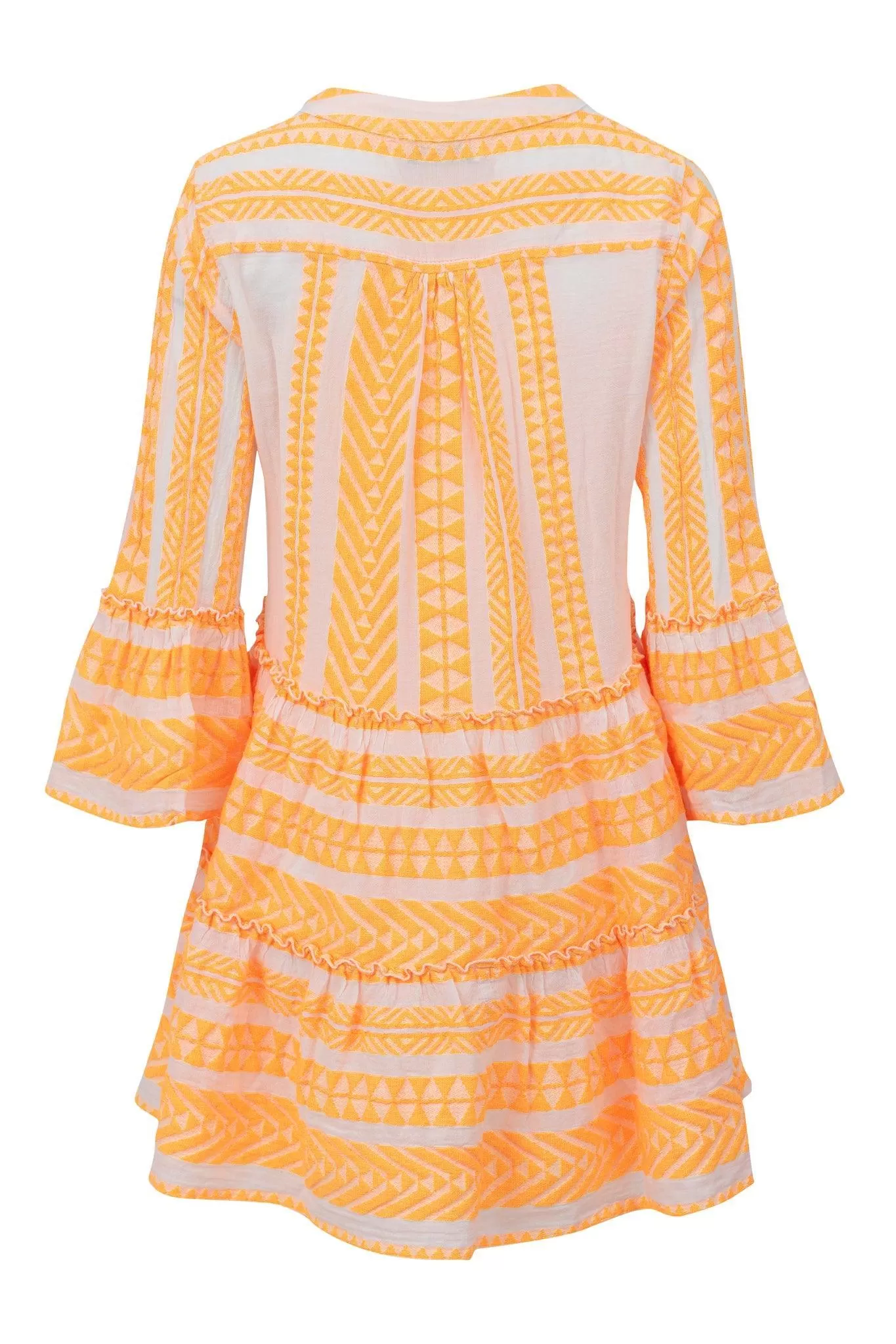 DEVOTION TWINS Ella Mini Dress | NEON ORANGE on OFF WHITE