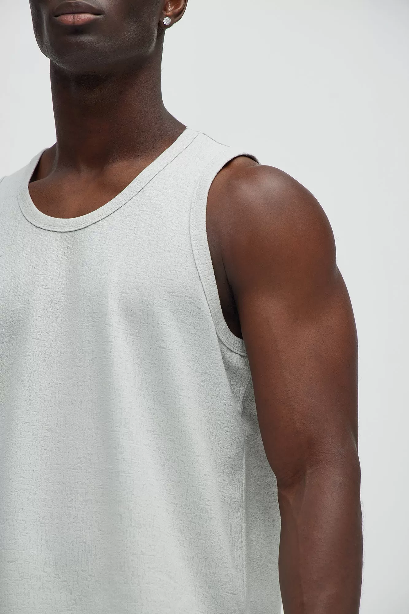 Duval Textured Relaxed Tank - Grey