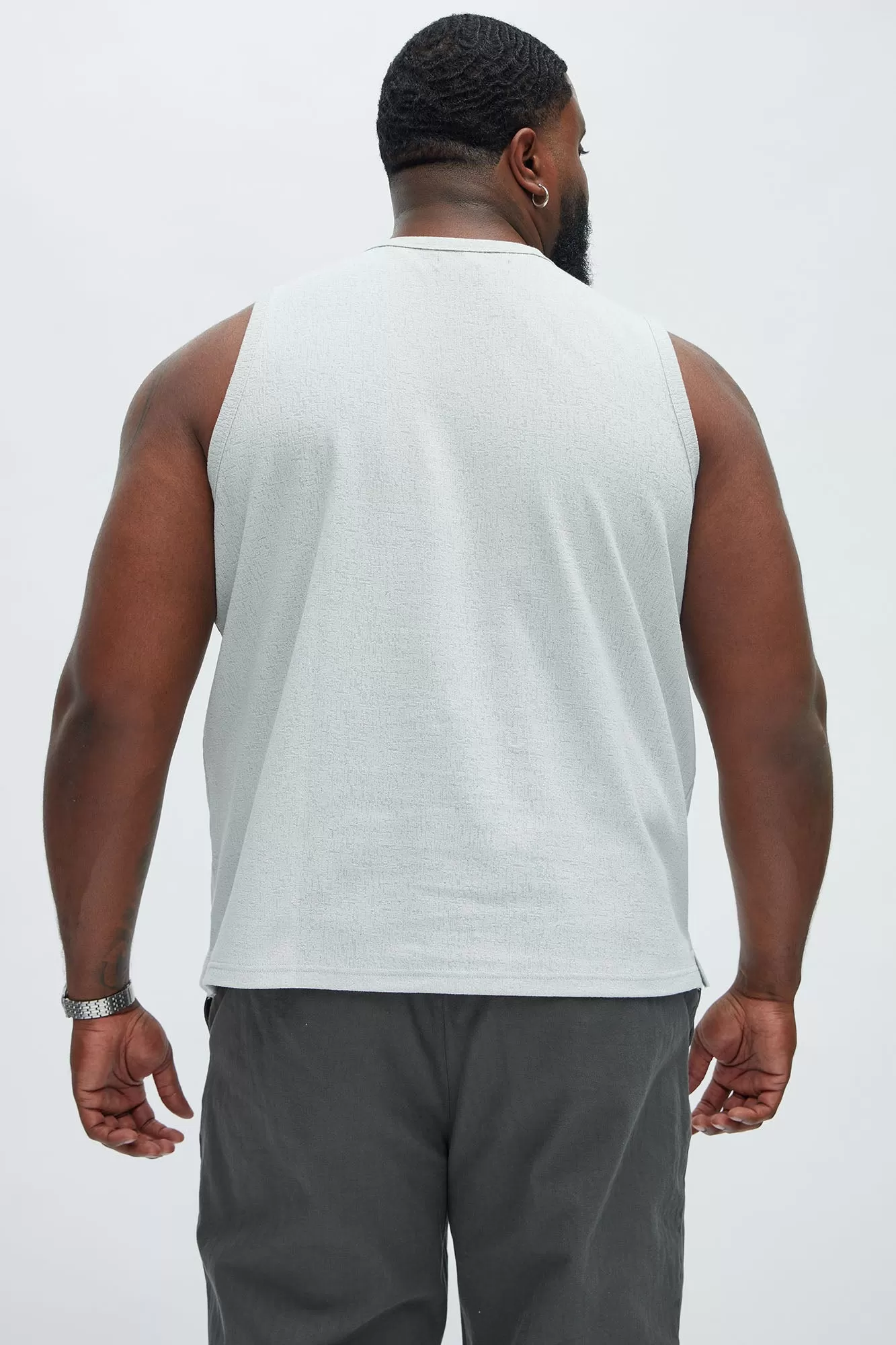 Duval Textured Relaxed Tank - Grey