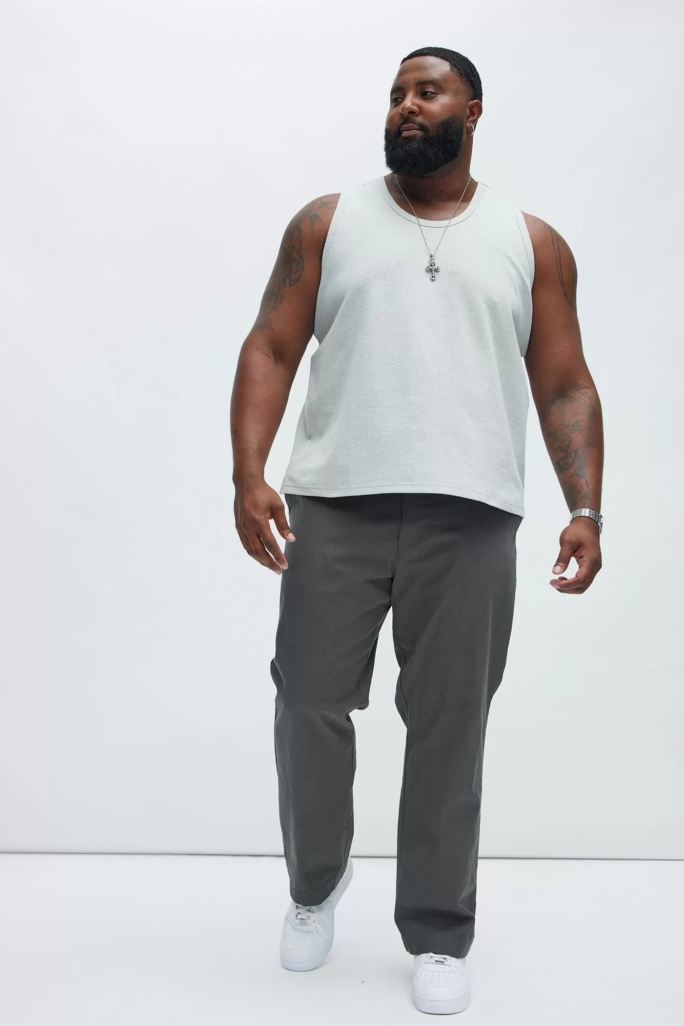 Duval Textured Relaxed Tank - Grey