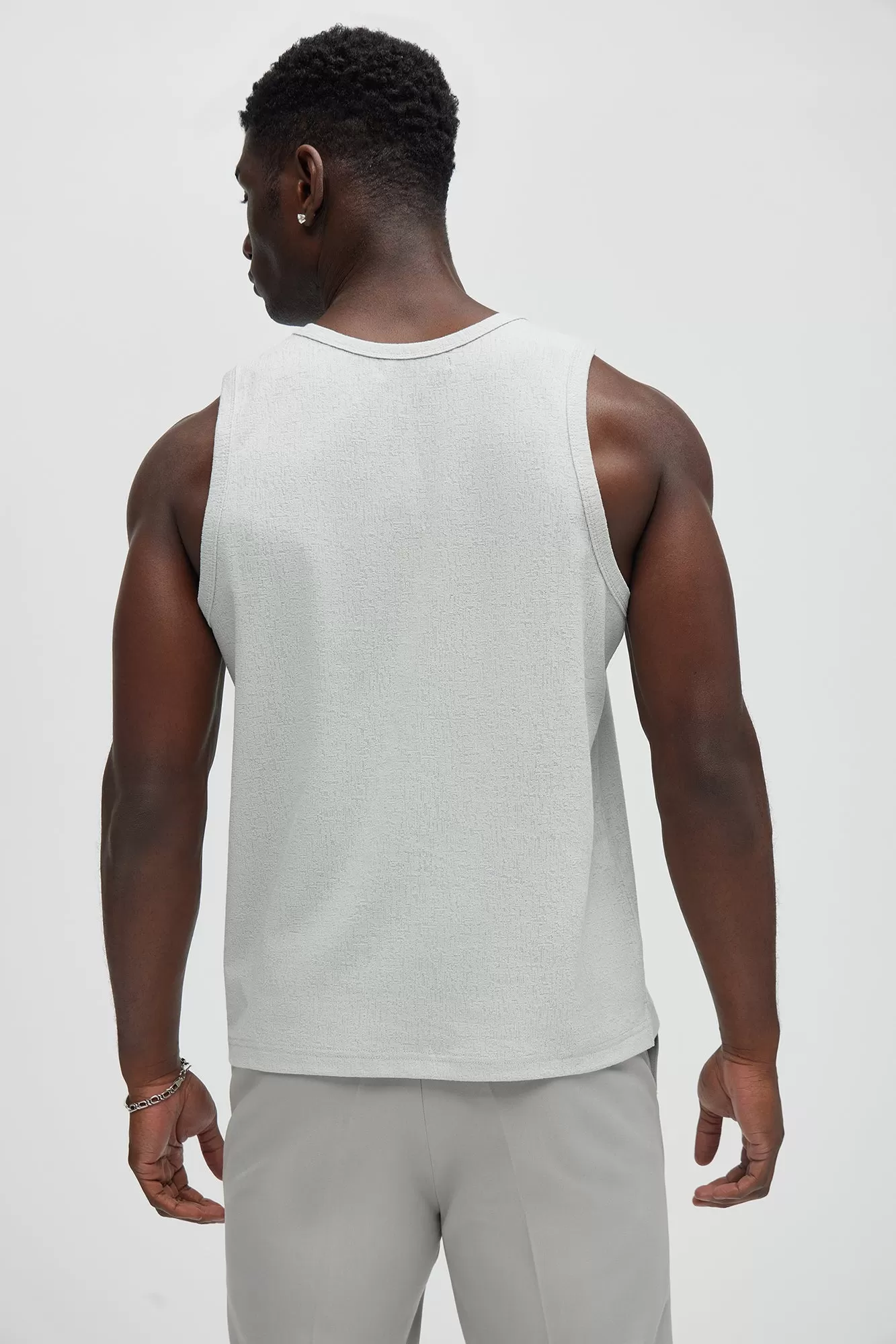 Duval Textured Relaxed Tank - Grey